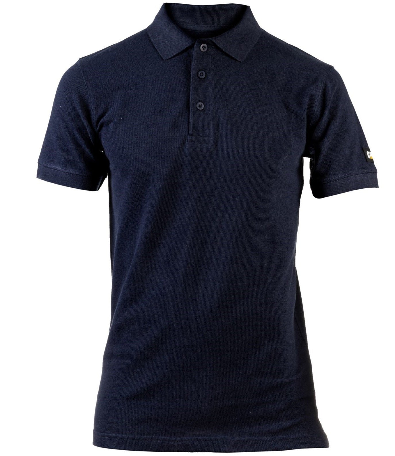 Caterpillar Essentials Polo Shirt. Navy. Front View 