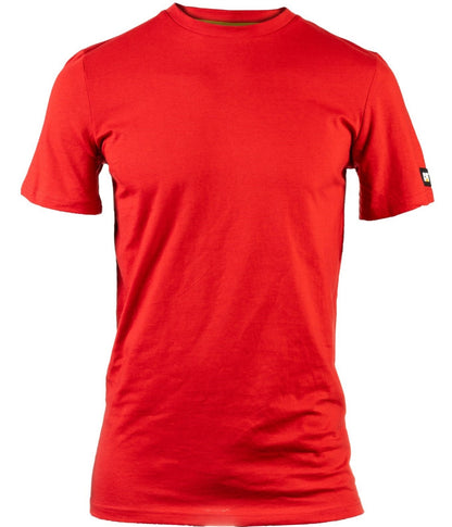 Caterpillar Essentials Short Sleeve T Shirt. Hot Red. Front View 