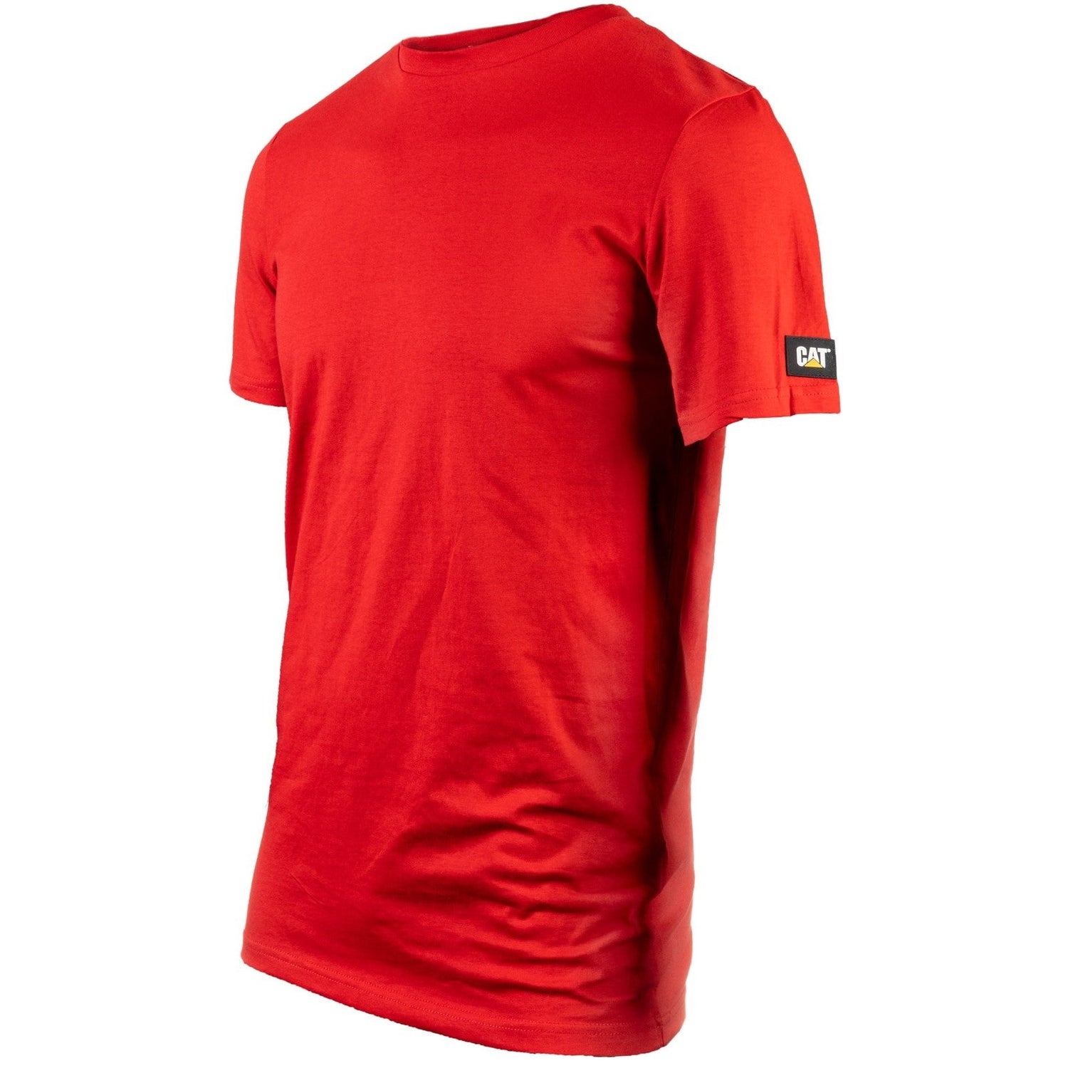 Caterpillar Essentials Short Sleeve T Shirt. Hot Red. Side Angle View  