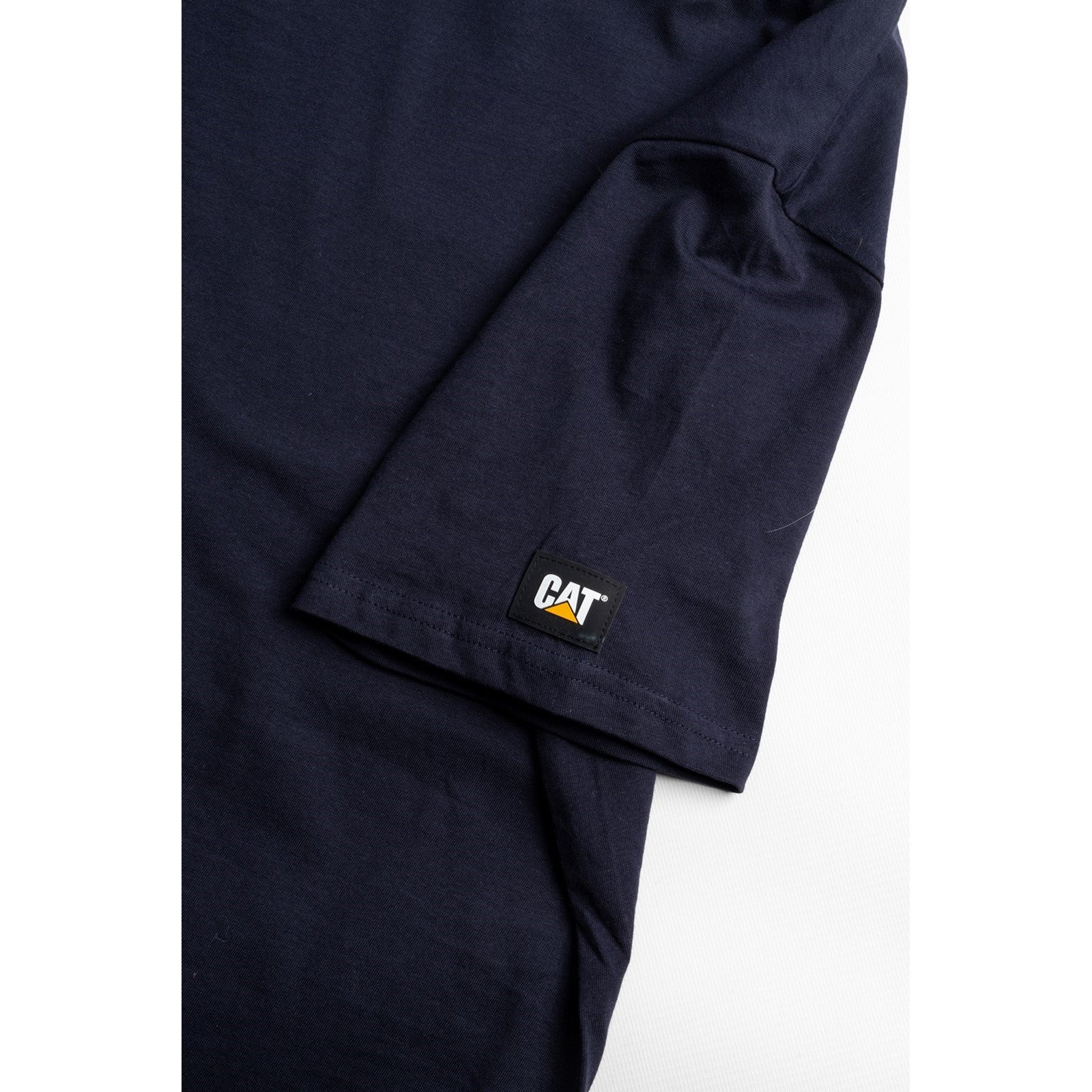 Caterpillar Essentials Short Sleeve T Shirt. Navy. Sleeve 