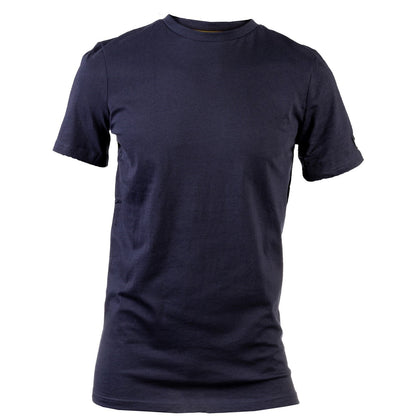 Caterpillar Essentials Short Sleeve T Shirt. Navy. Front View 