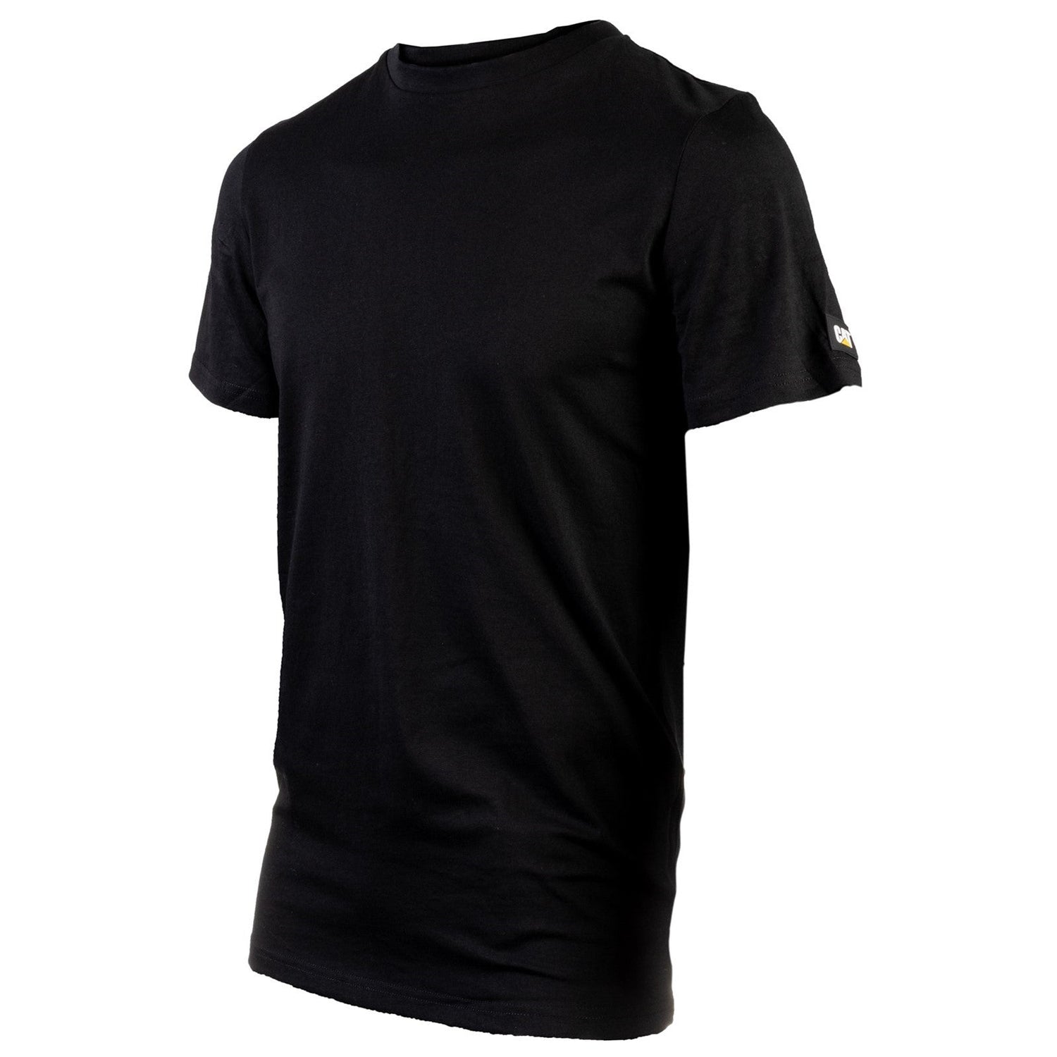 Caterpillar Essentials Short Sleeve T Shirt. Black. Front View 
