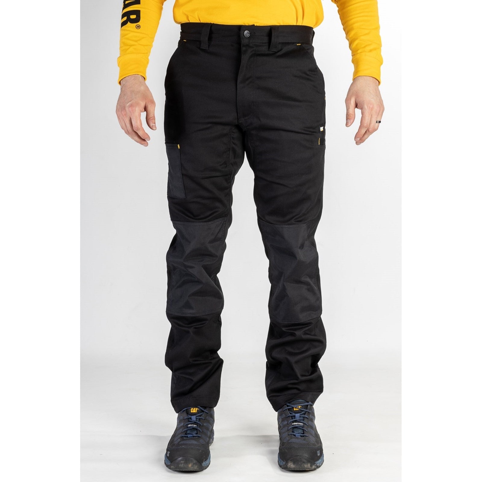 Caterpillar Dynamic Cargo Work Trousers Black - 34R | DIY at B&Q