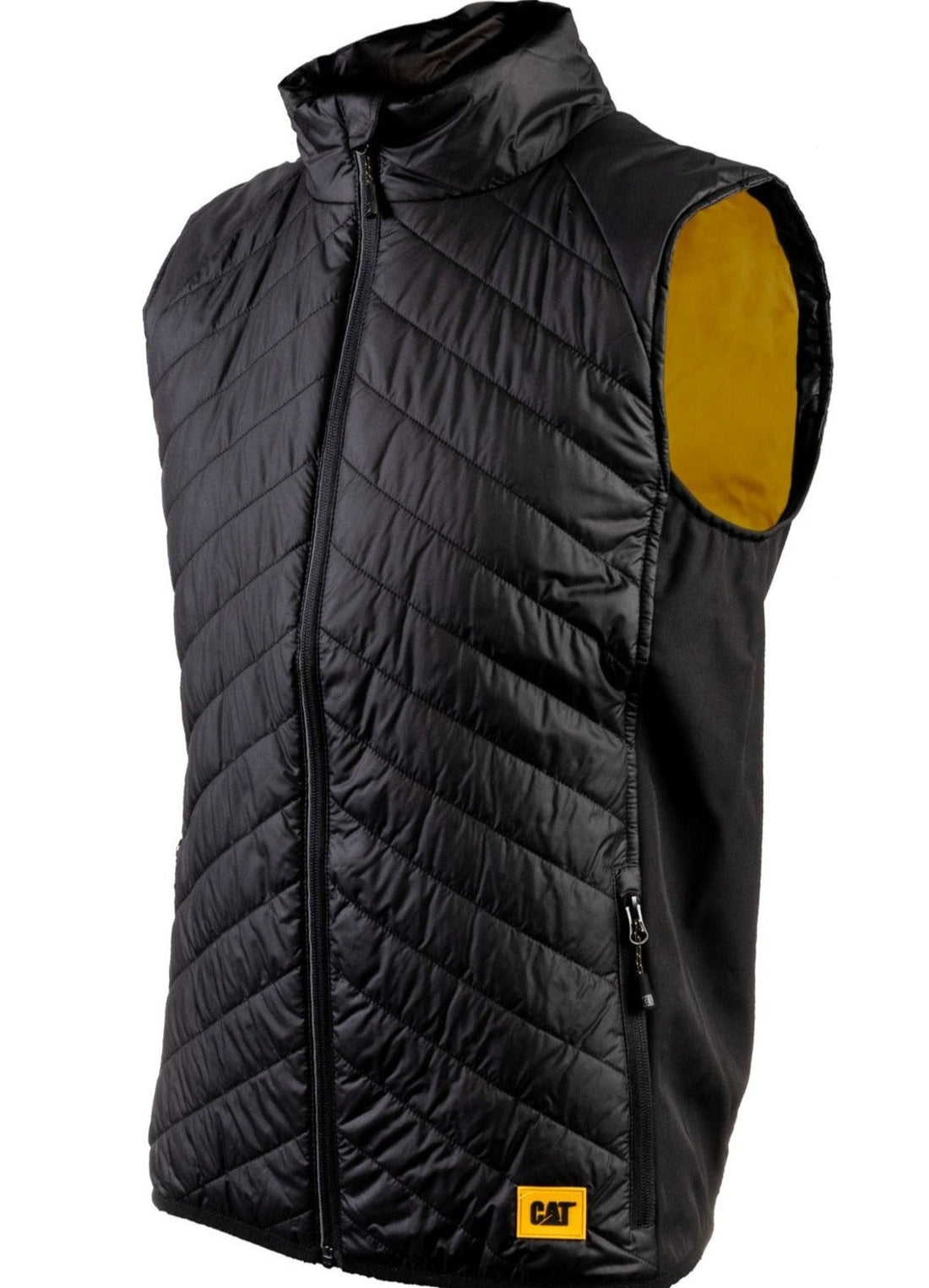 Caterpillar Trades Hybrid Body Warmer in Black/Yellow 