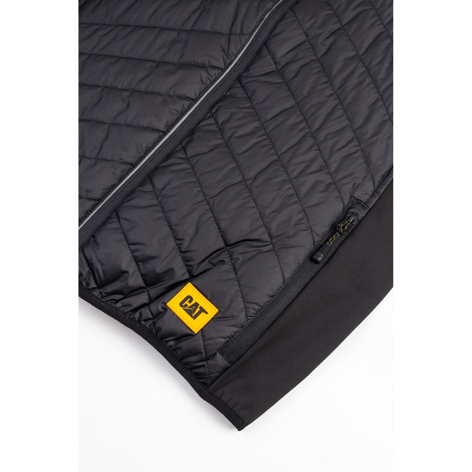 Caterpillar Trades Hybrid Body Warmer in Black/Yellow 