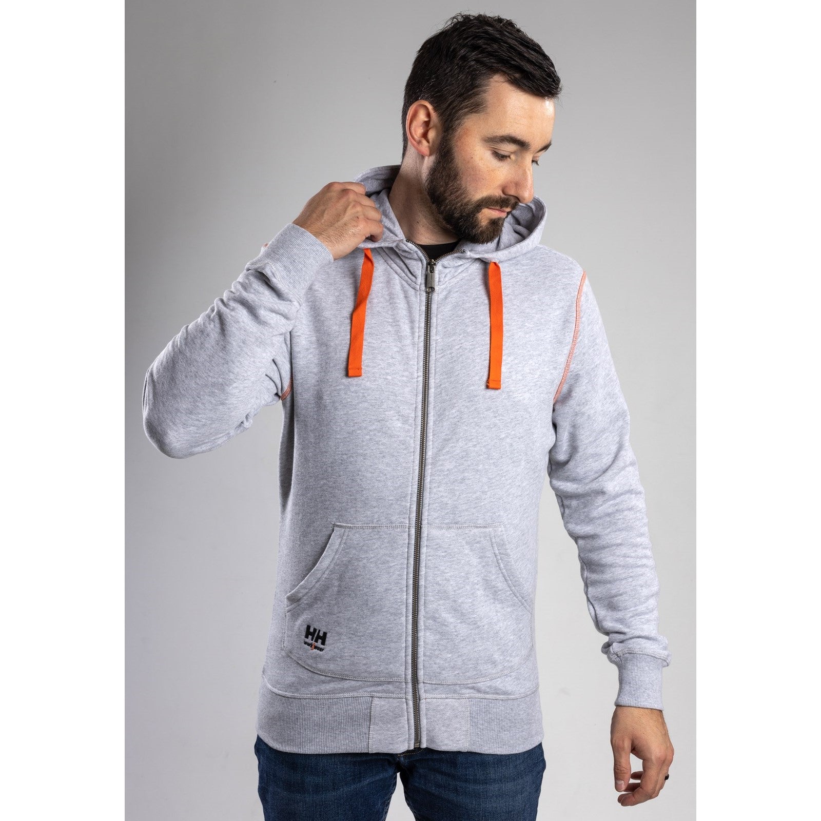 Helly Hansen Oxford Zip Hoodie in Grey Melange 