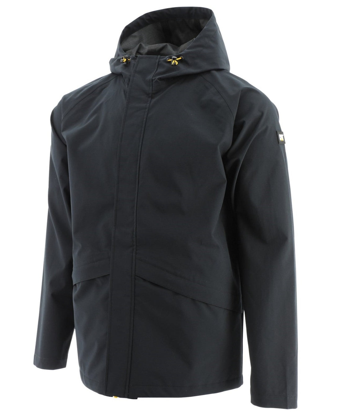 Caterpillar Essentials Rain Jacket. Black. Front View 