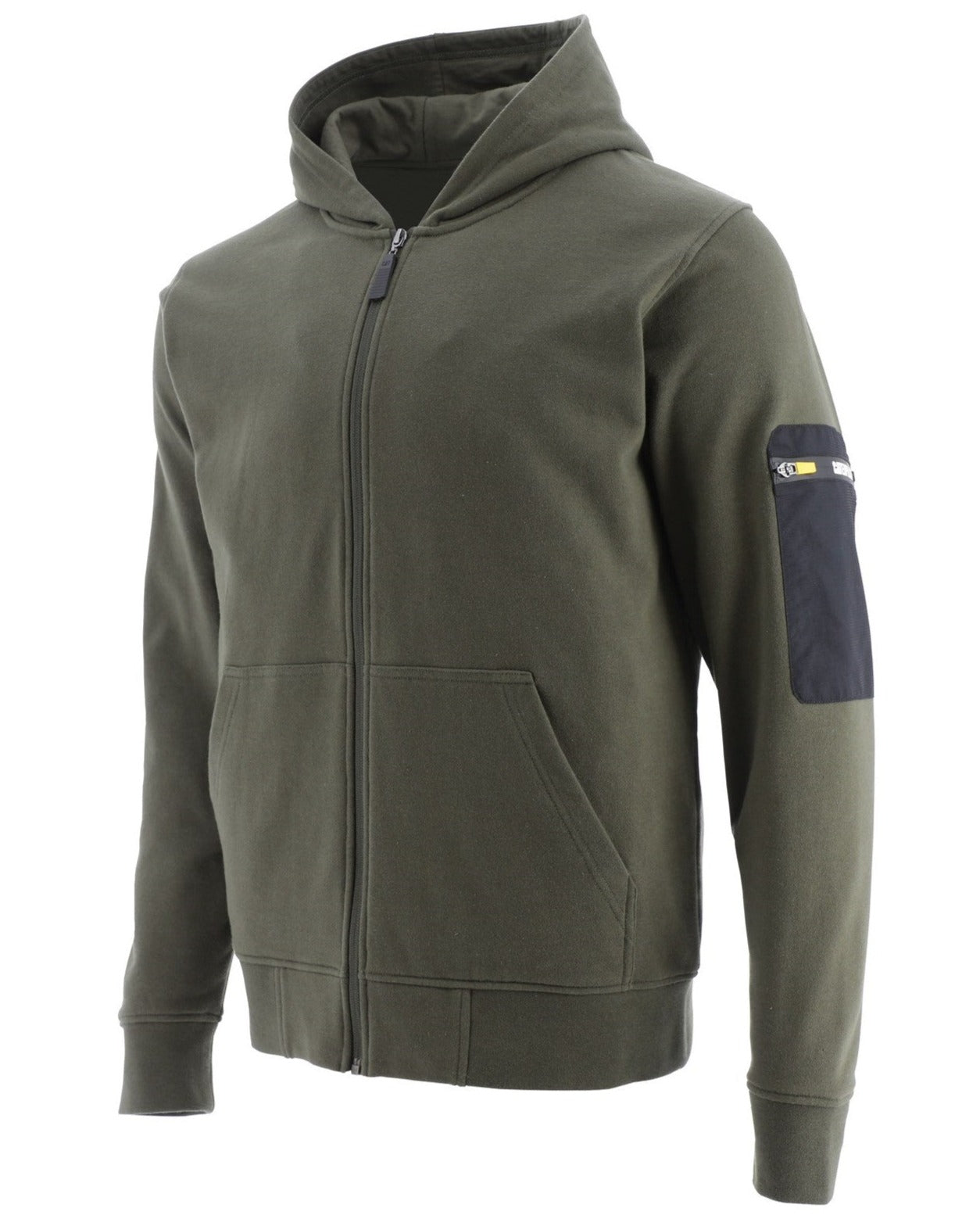 Caterpillar Loopback Full Zip Hoodie in Army Moss 