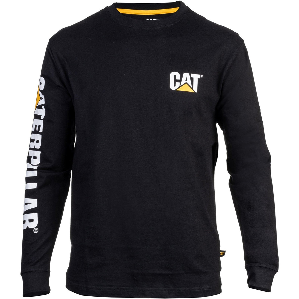 Caterpillar Trademark Banner Long Sleeve T Shirt in Black 