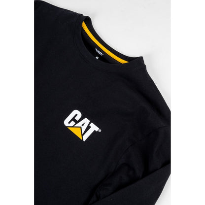 Caterpillar Trademark Banner Long Sleeve T Shirt in Black 