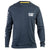 Caterpillar Trademark Banner Long Sleeve T Shirt in Dark Marine #colour_dark-marine