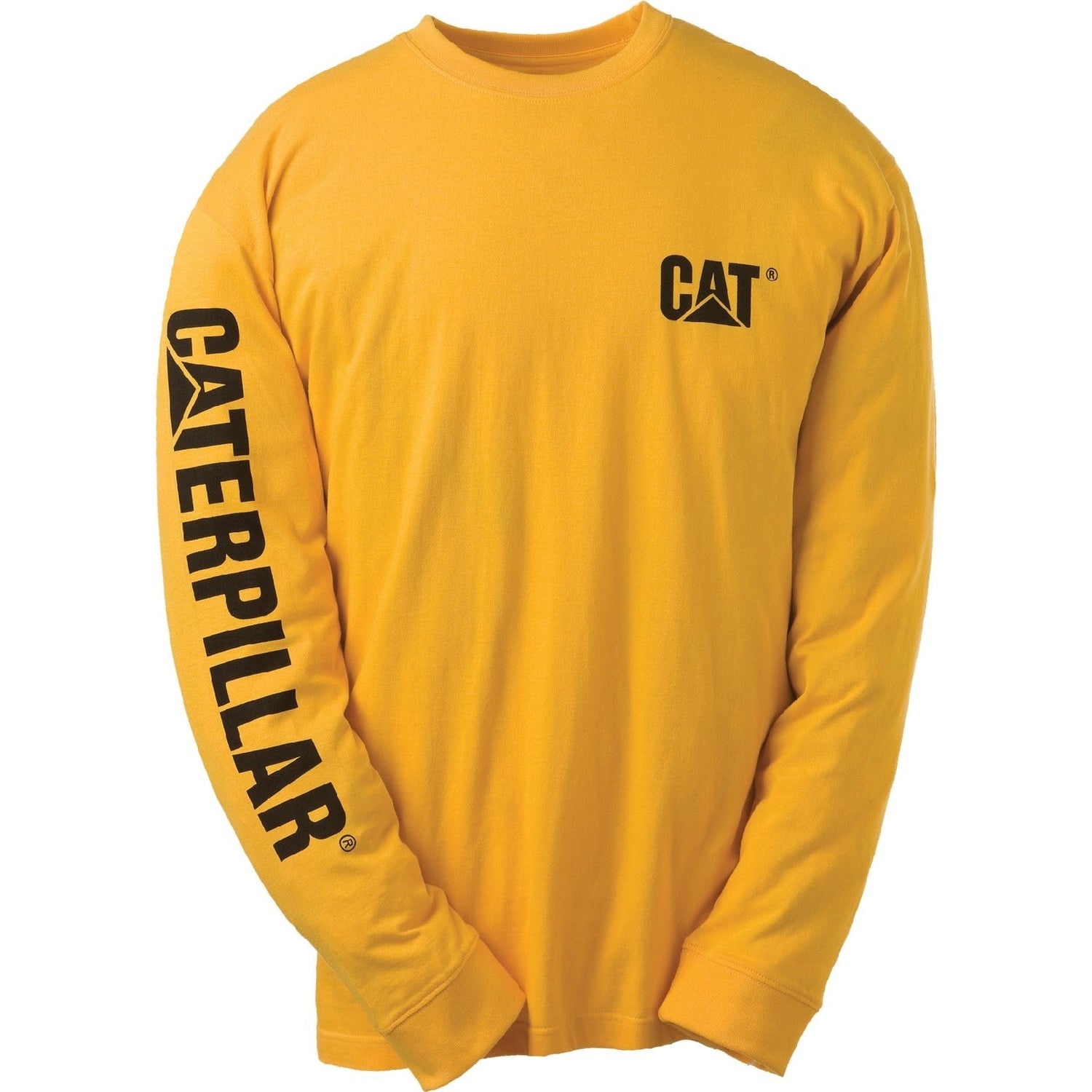 Caterpillar Trademark Banner Long Sleeve T Shirt in Yellow 