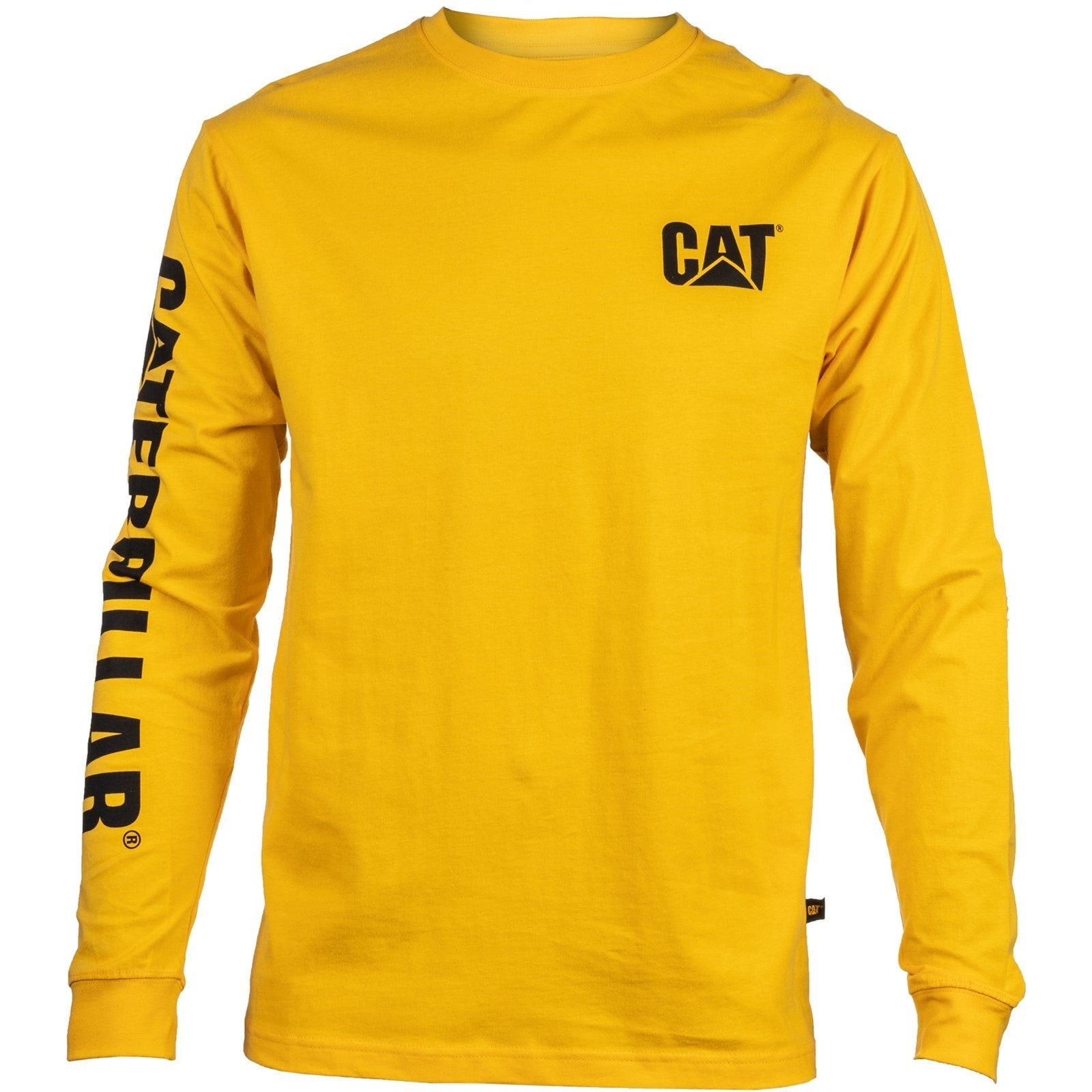 Caterpillar Trademark Banner Long Sleeve T Shirt in Yellow 