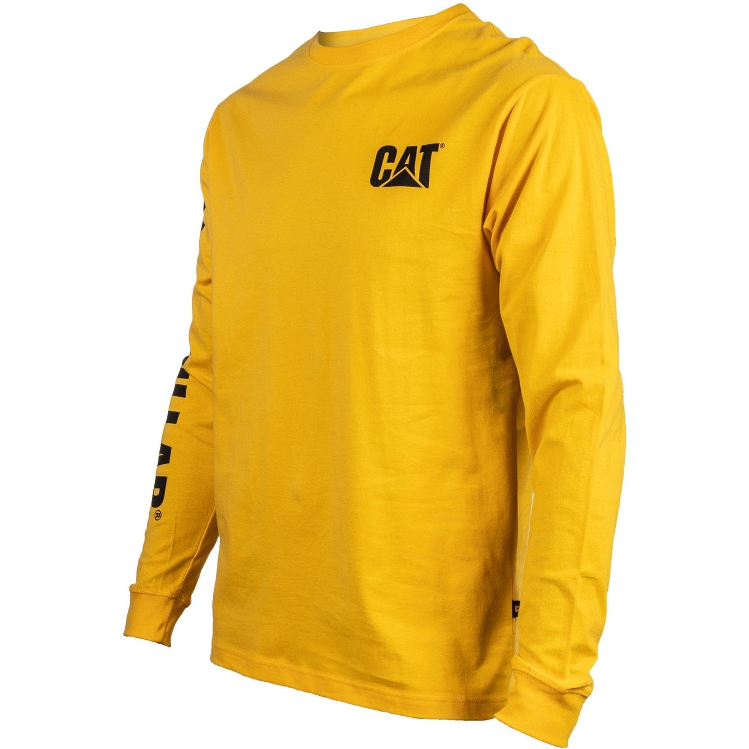 Caterpillar Trademark Banner Long Sleeve T Shirt in Yellow 