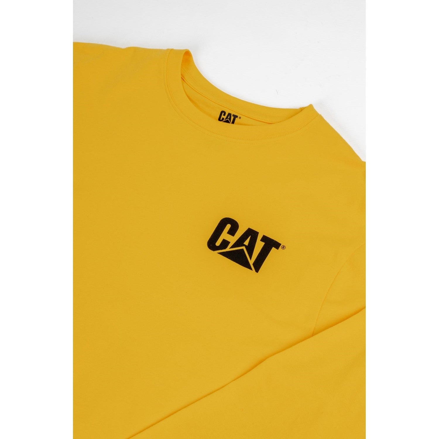 Caterpillar Trademark Banner Long Sleeve T Shirt in Yellow 