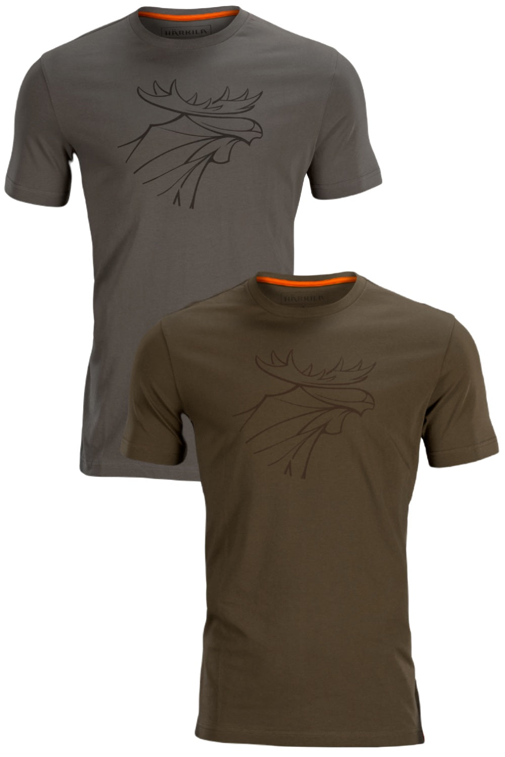 Harkila Graphic T-shirt 2-pack in Grey, Willow Green 