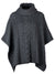Grey Aran Merino Wool Cowl Neck Poncho #colour_grey-572