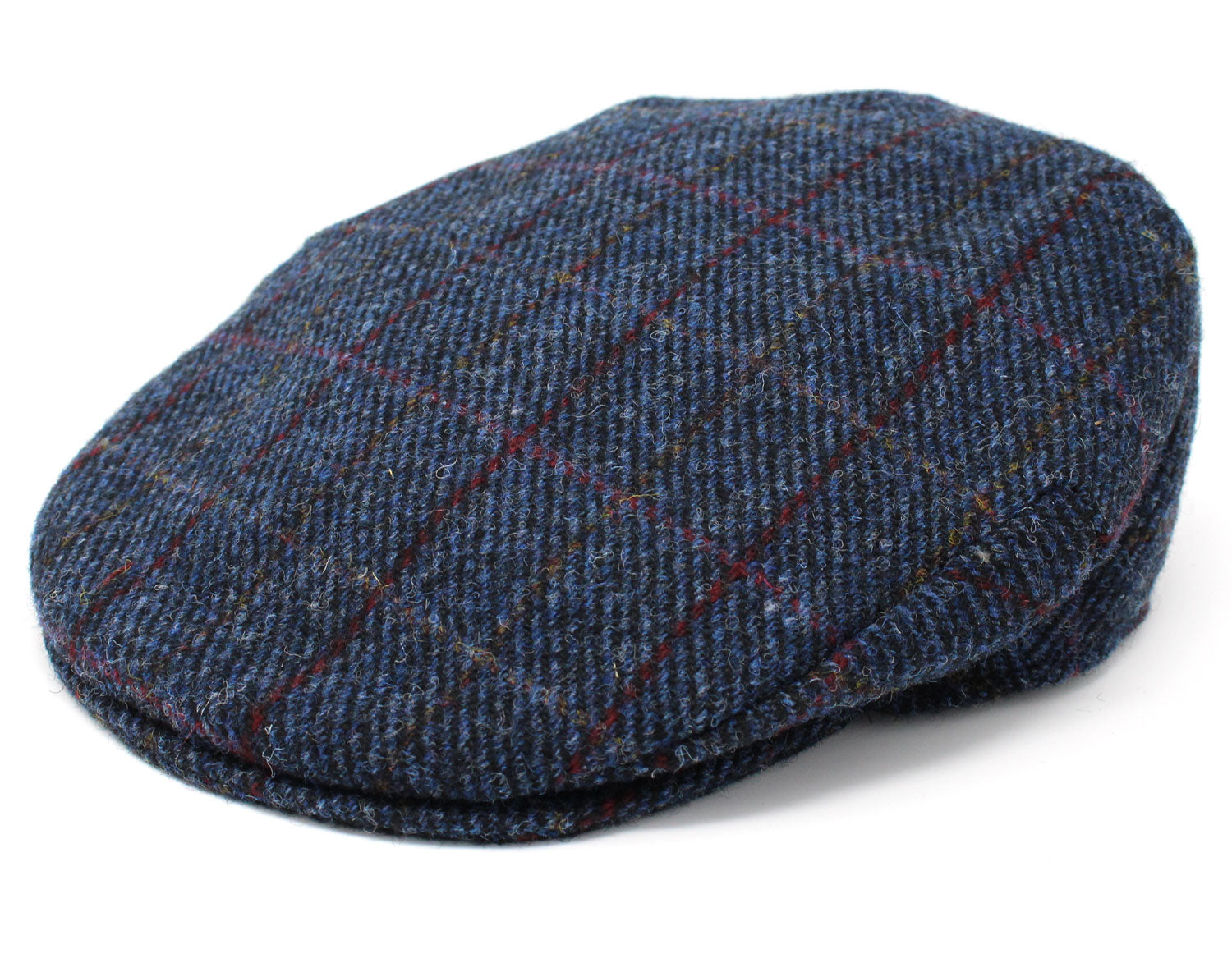 Hanna Vintage Tweed Cap | Navy Tweed with Check