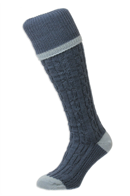 HJ Hall Cushion Foot Long Sock | Cable Stripe