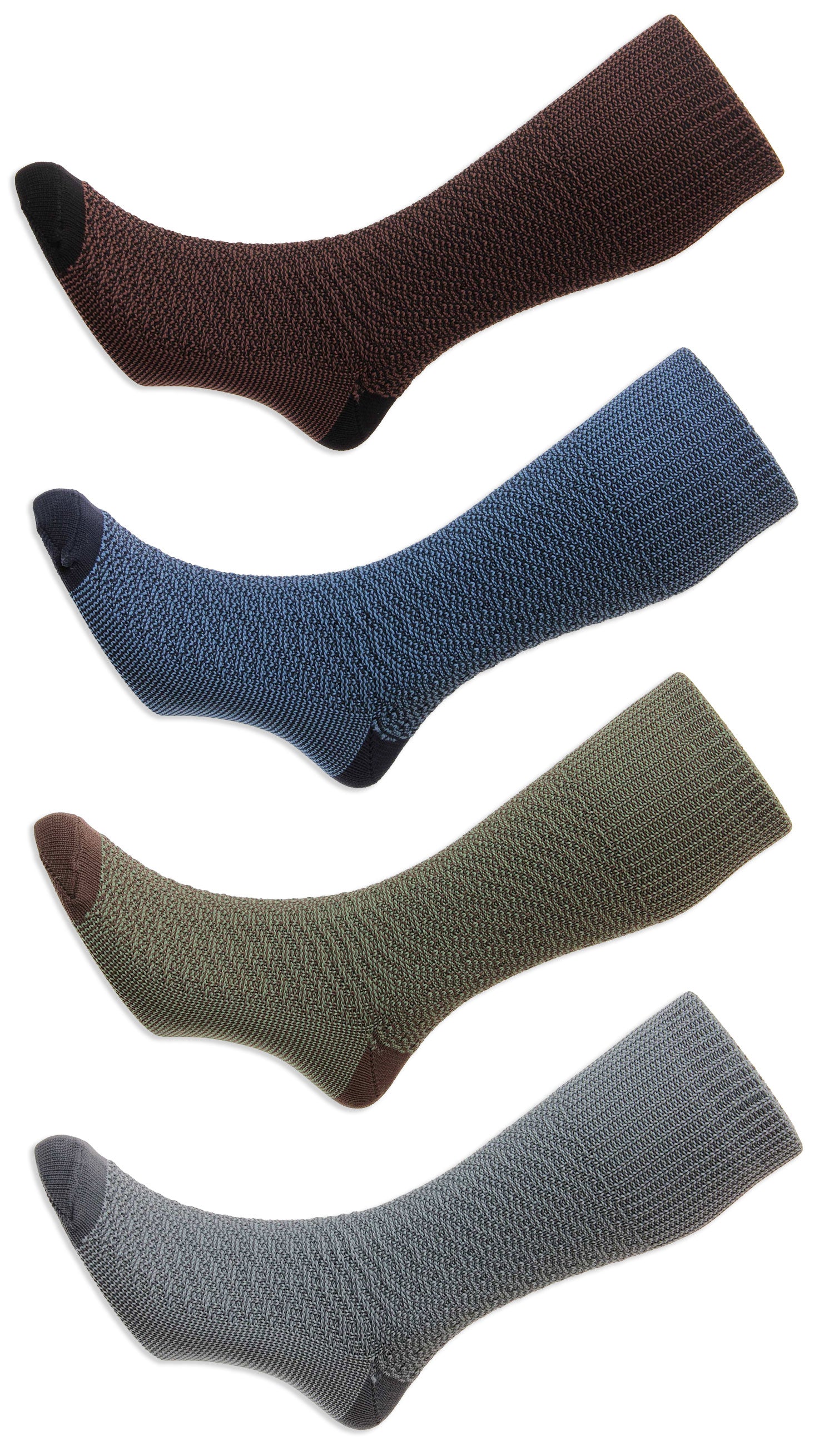 HJ Indestructible Fancy Marl Half Hose Sock, Green. Grey, Blue, Brown 