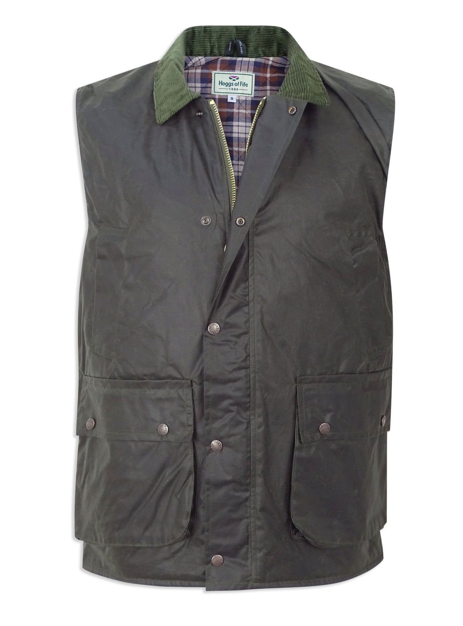 Waxed Cotton Gilet by Hoggs of Fife