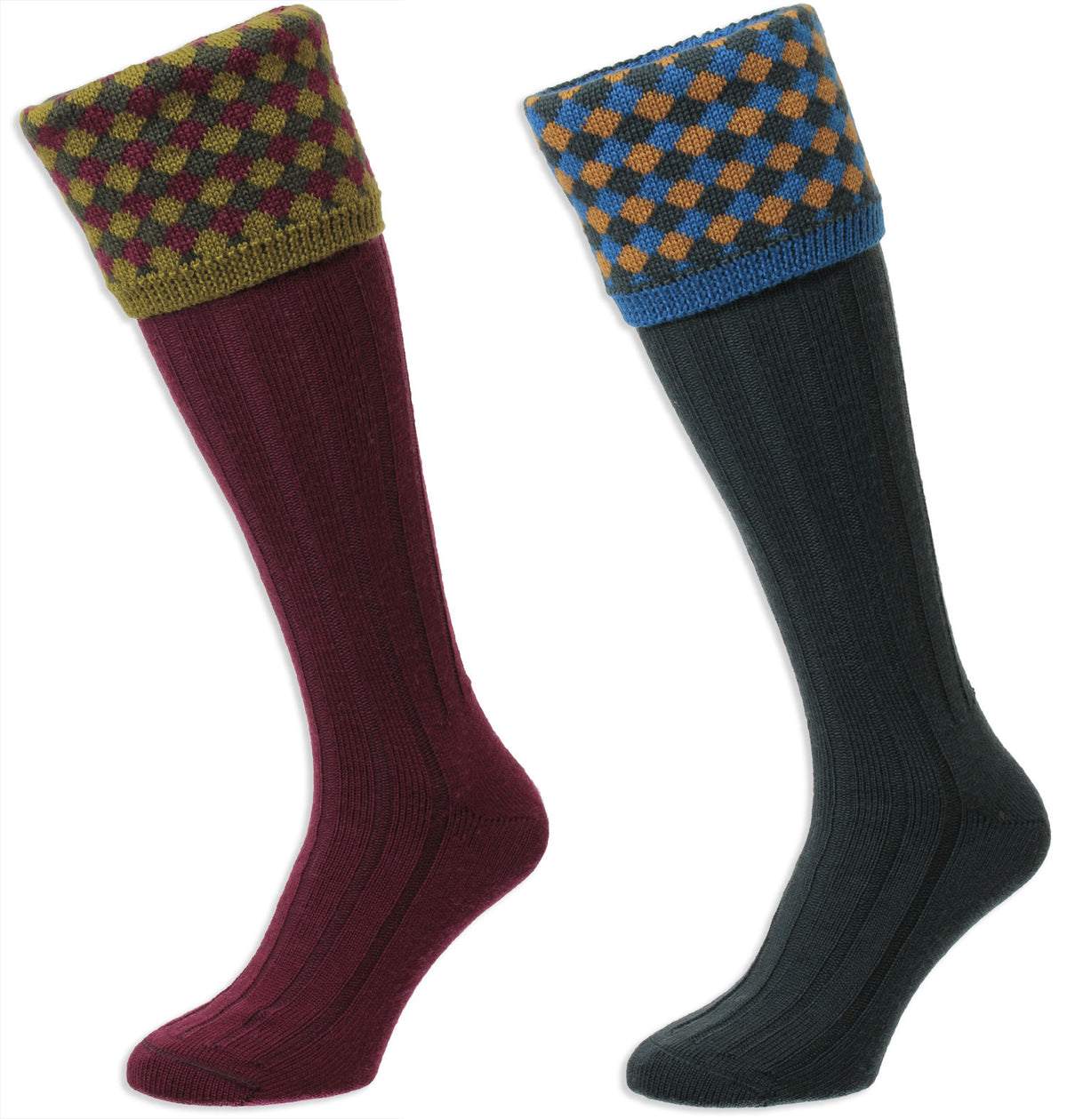 HJ Hall Hadleigh Shooting Sock | Harlequin Top 