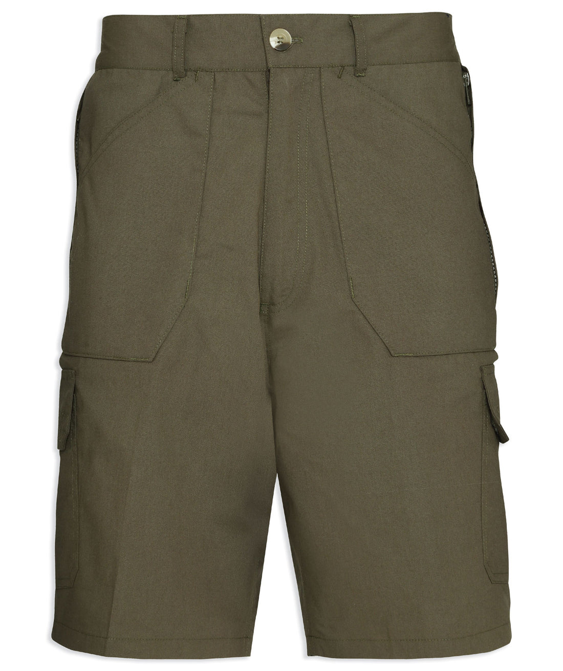 champion action short in olive green with lots of pockets 