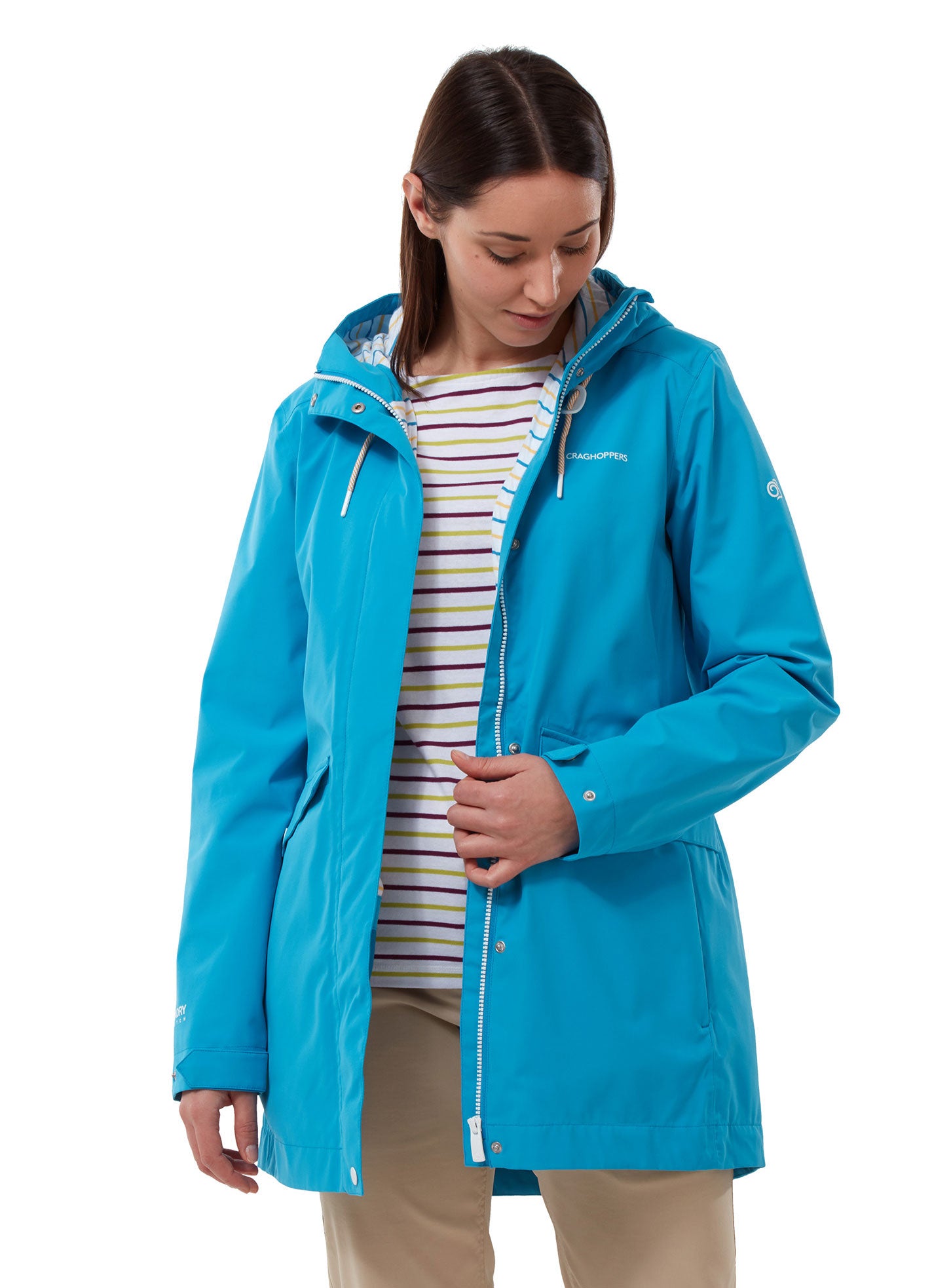 Mediterranean Blue Craghoppers Salia Mid Length Waterproof Jacket