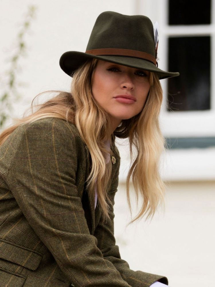 Ladies country store hats with feathers