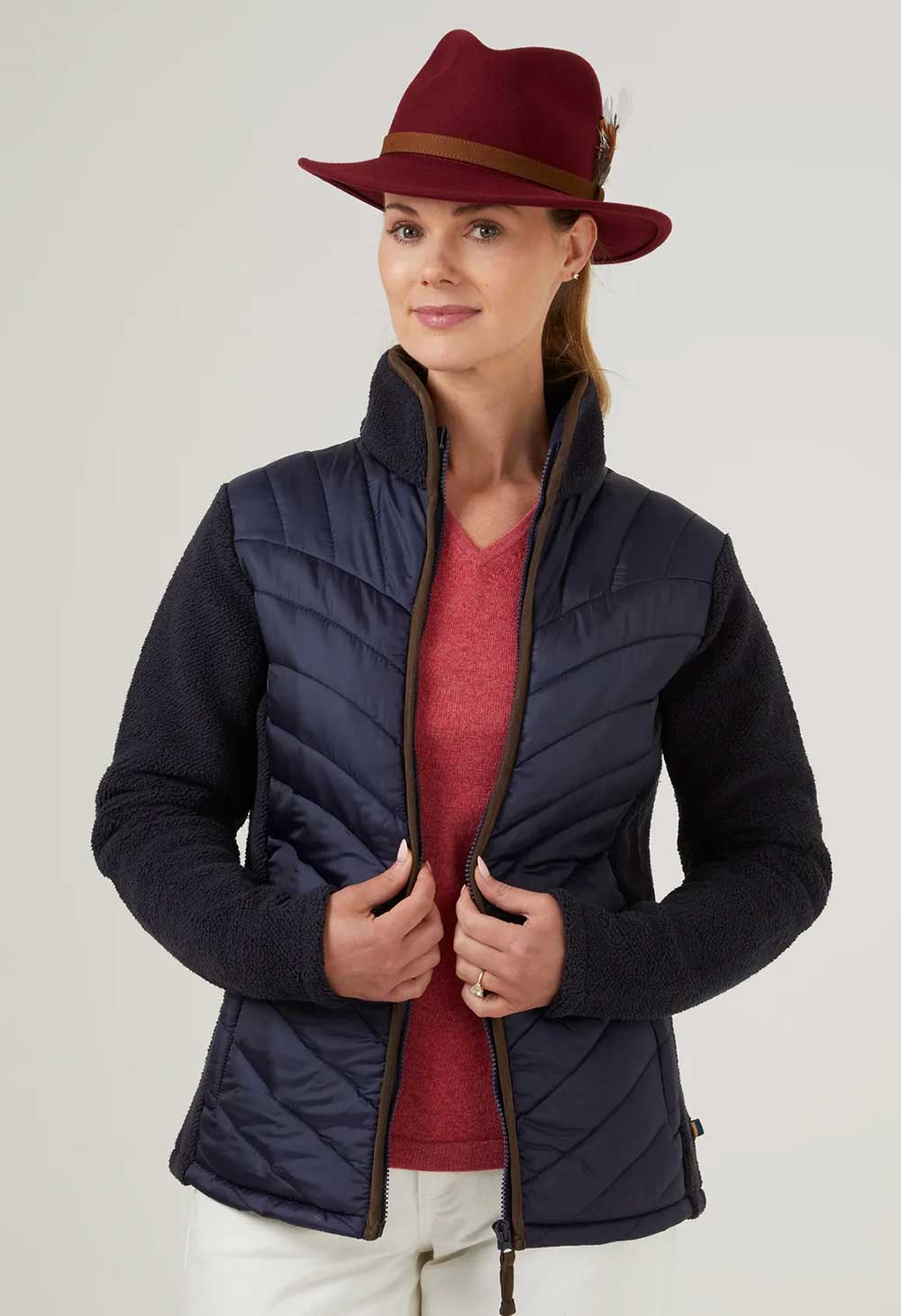 Navy Alan Paine Ladies Highshore Quilted Jacket