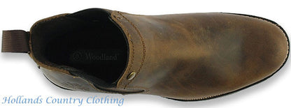 top view Woodland Crazy Horse Leather Chelsea Pull On Boot