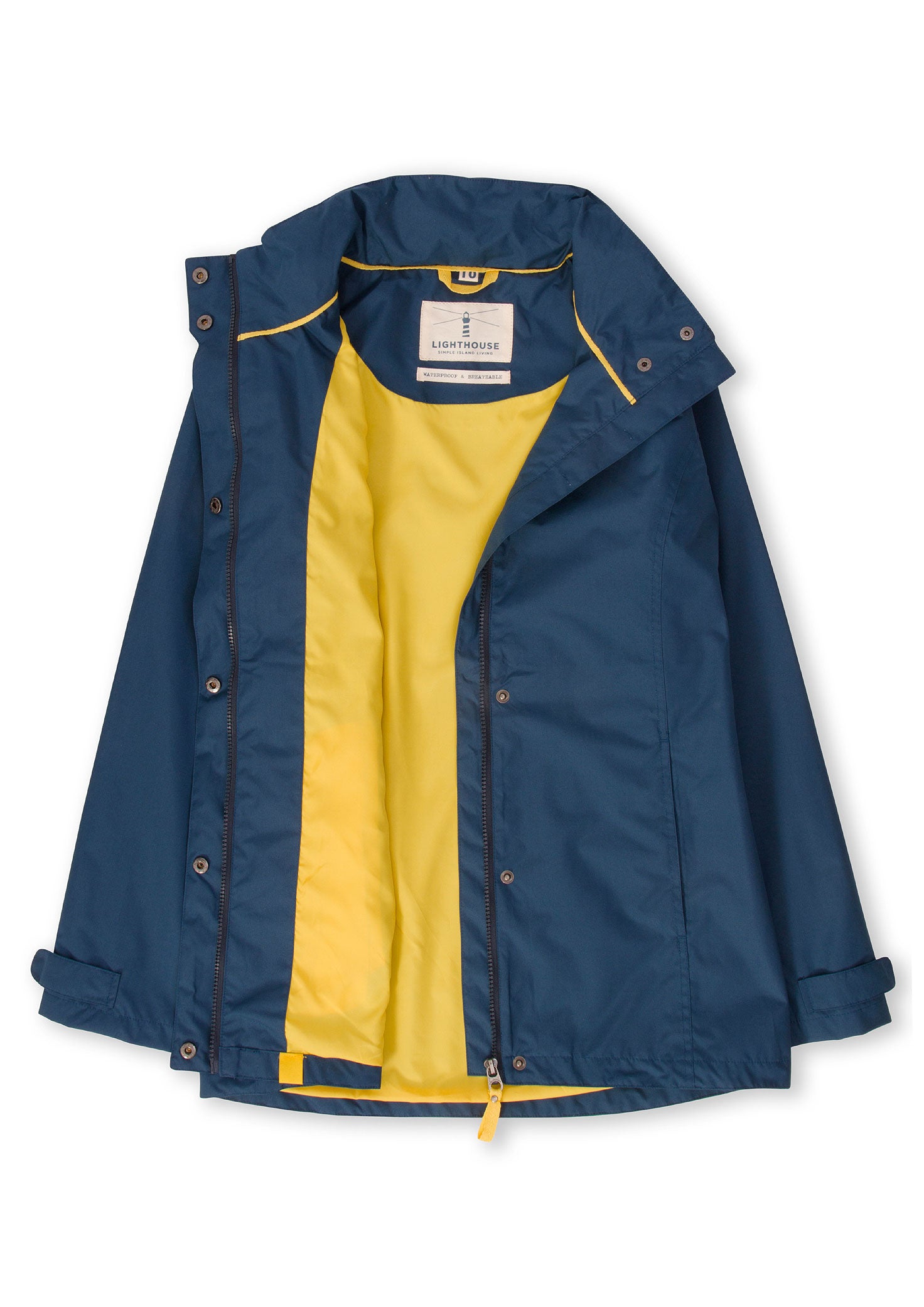 Lighthouse Beachcomber Waterproof Jacket shows lining