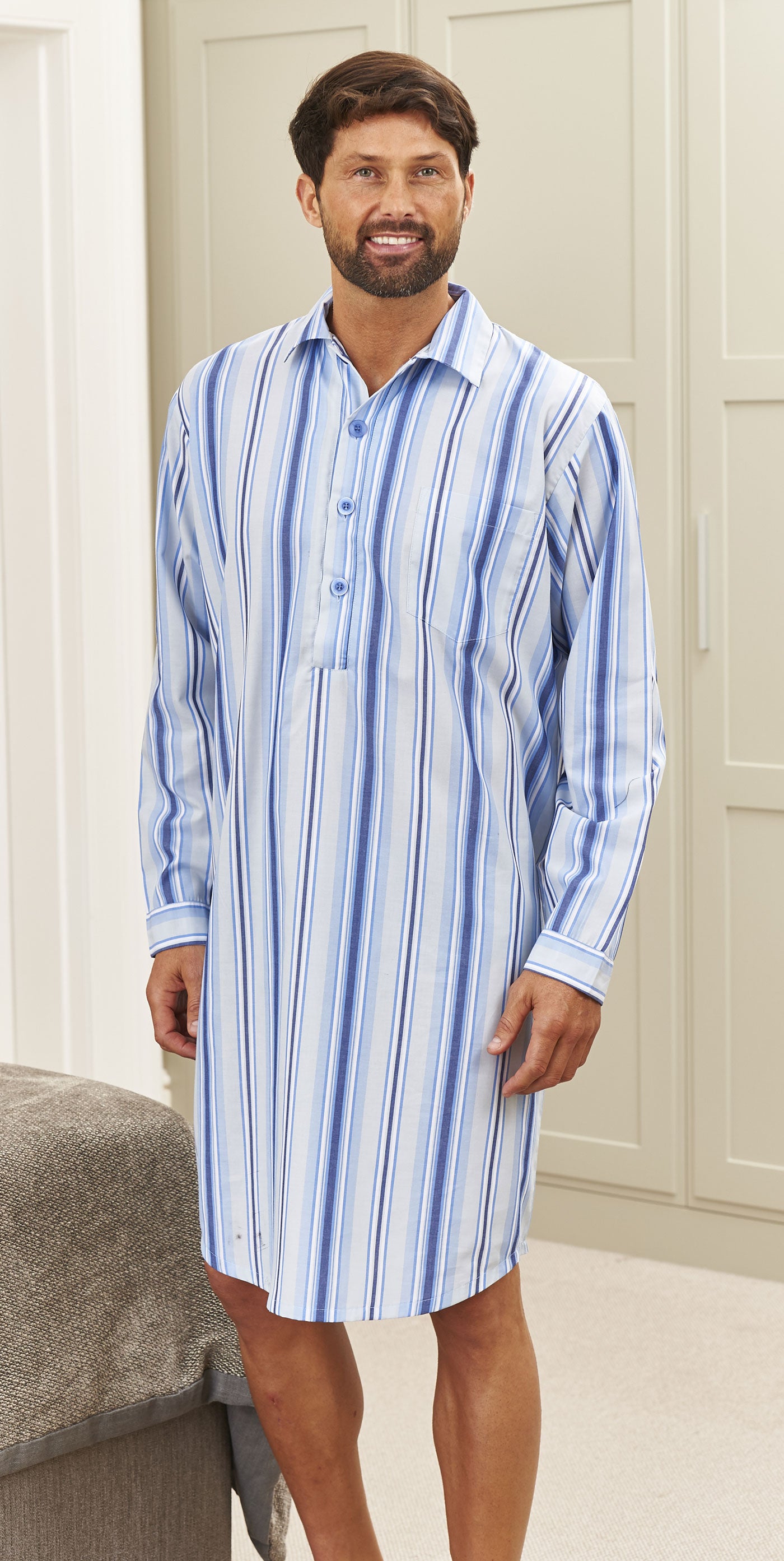 nightshirt in a pale blue stripe 