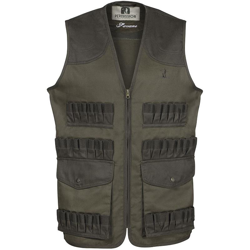 Percussion Gilet Savane Maxi Tubes in Khaki