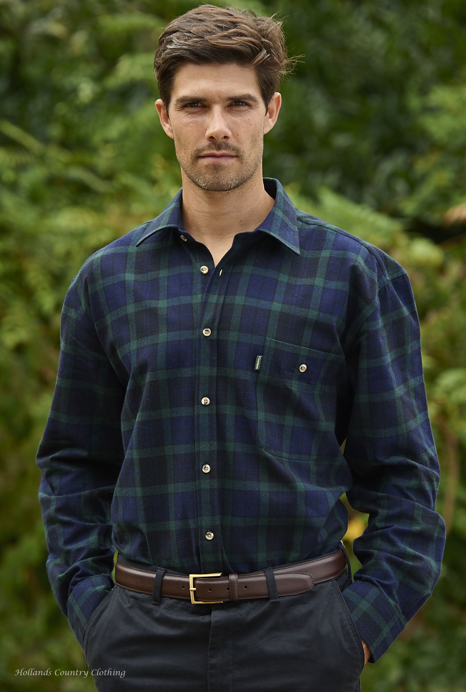 green tartan Champion Matlock Cotton Long Sleeve Shirt 
