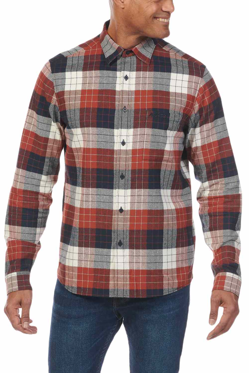 Must Marina Plaid L/S Shirt in Burnt Hena