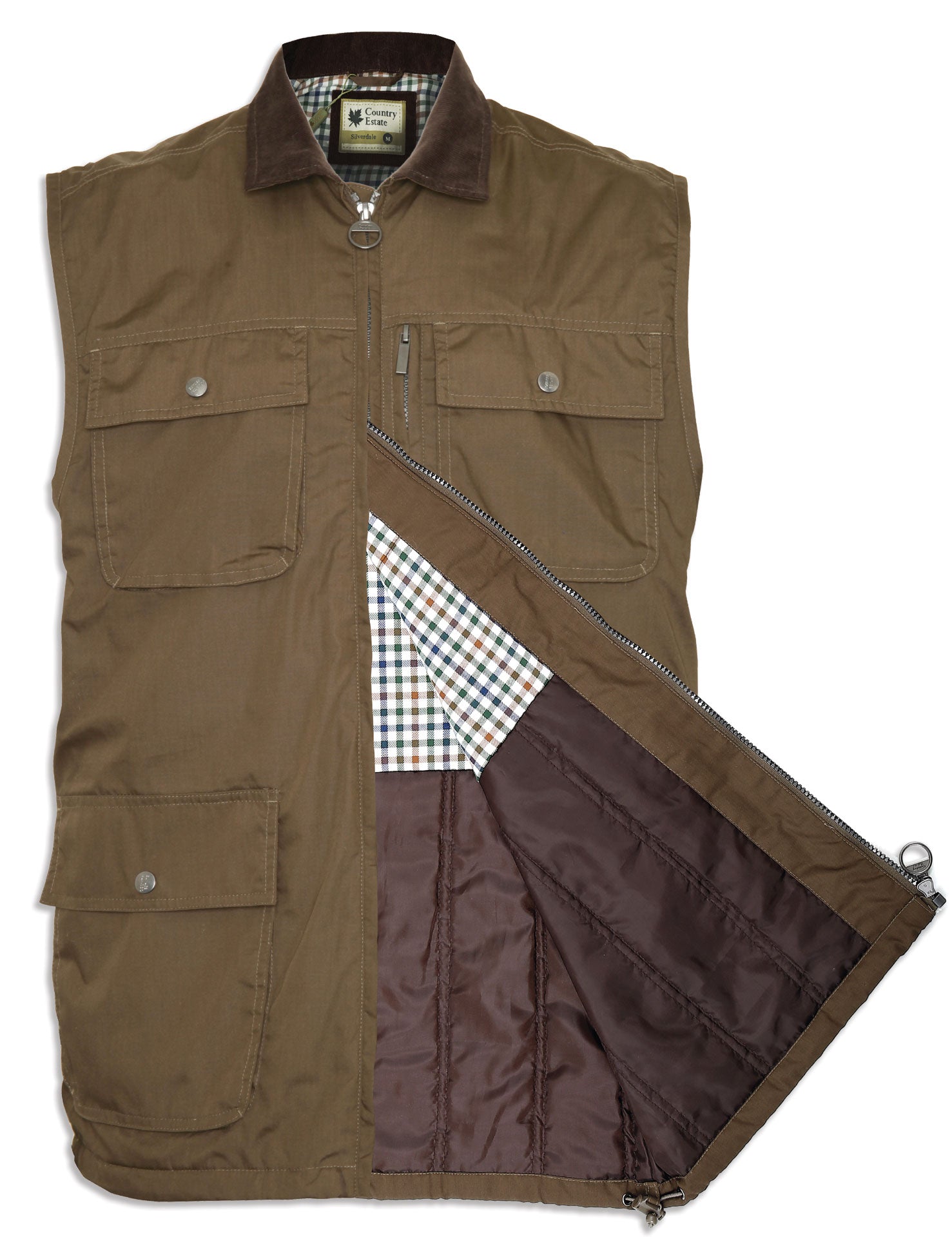 showing lining navy Silverdale Multi Pocket Waistcoat from Champion Outdoor