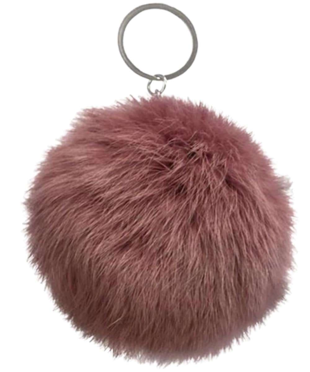 Pampeano Fur Pom Pom Keyring in Mauve