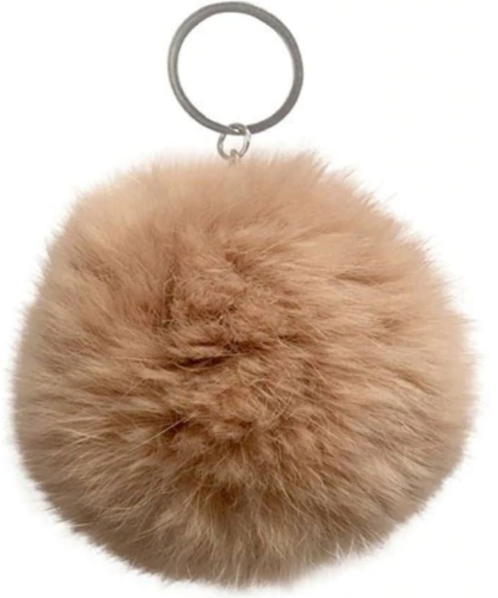 Pampeano Fur Pom Pom Keyring in Nude Pink