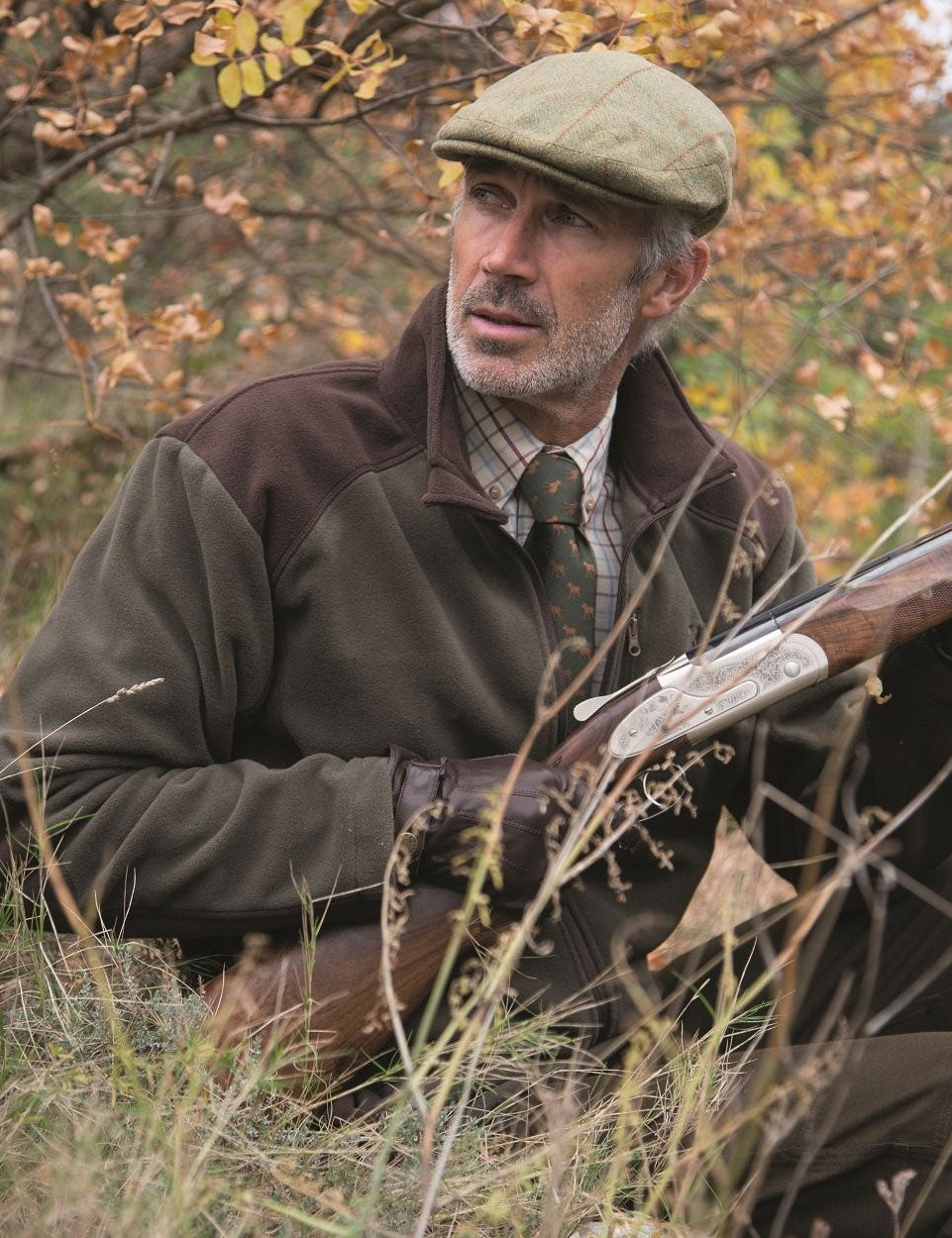 shooting man wearing Percussion Cor Polartane Fleece Jacket