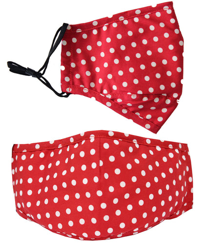 Red with white polka dots Reusable Face Mask