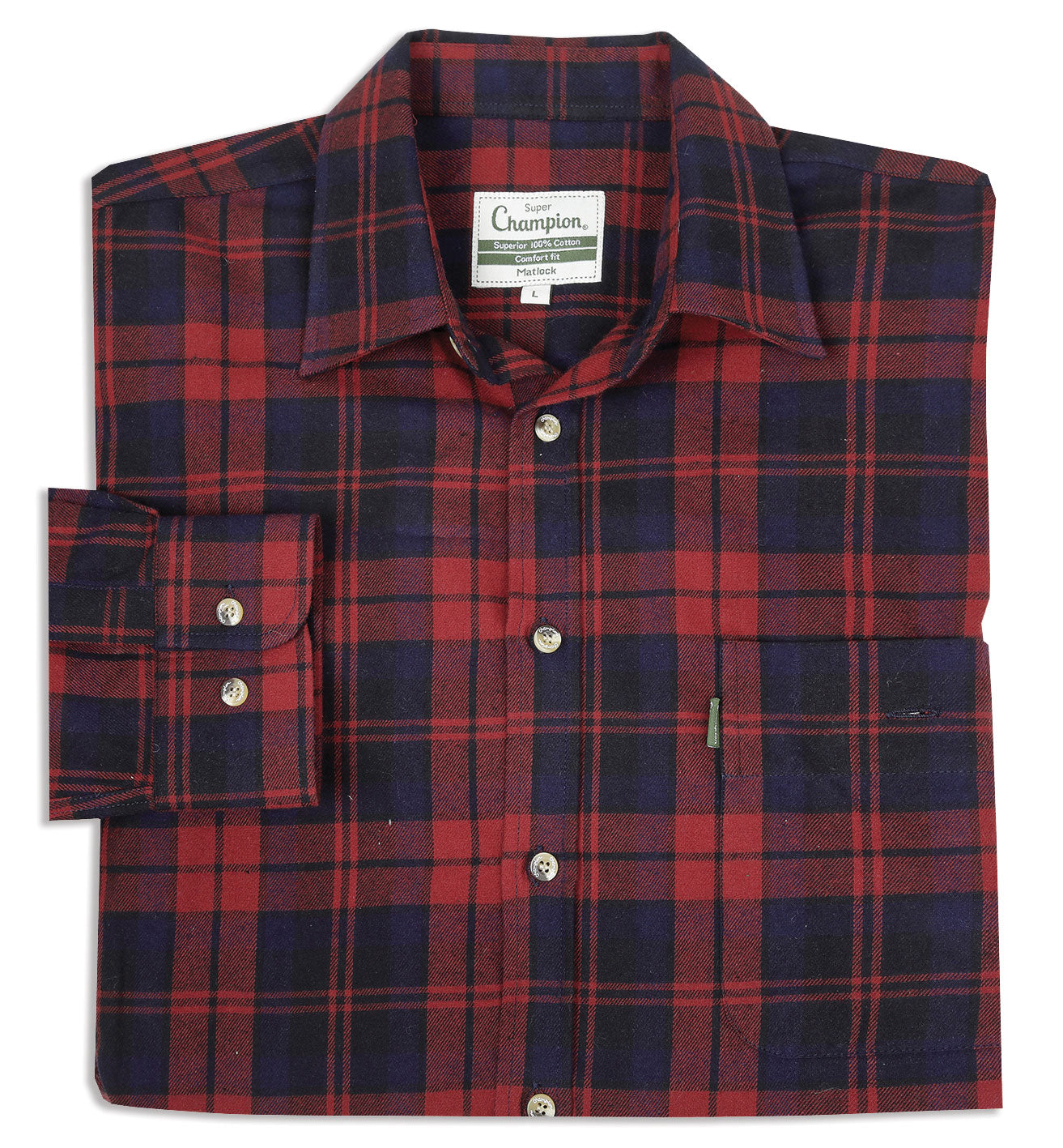 red tartan work shirt 