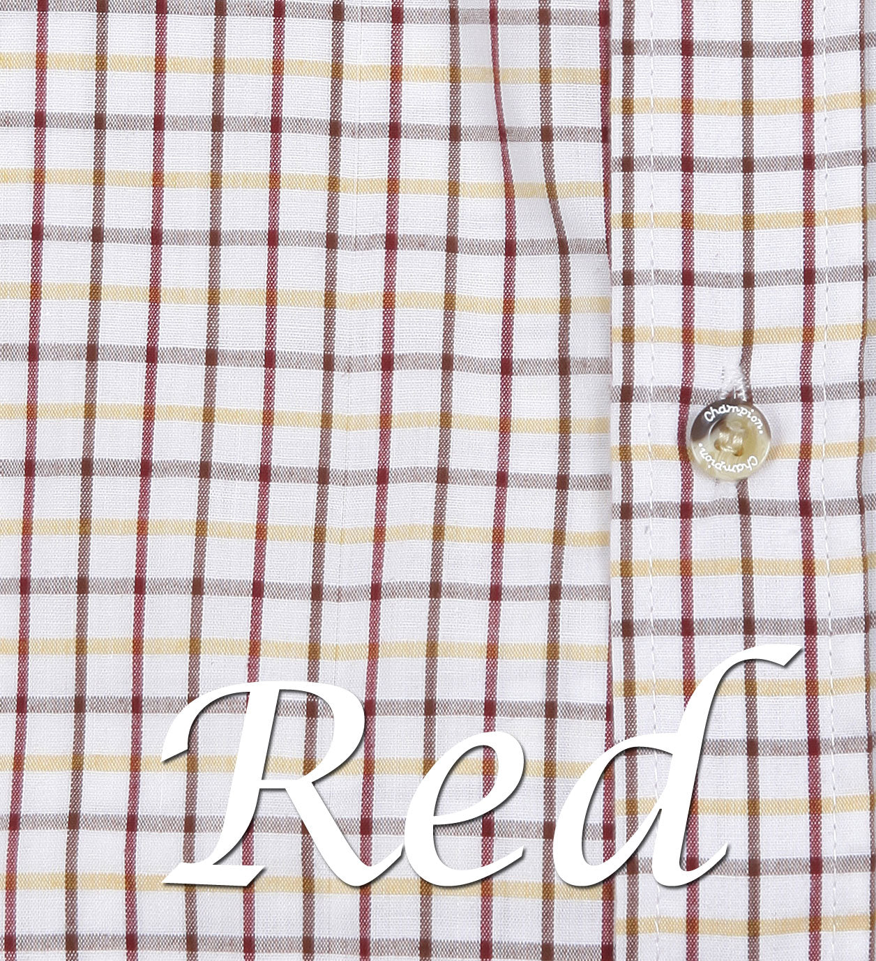 red tattersall check pattern for short sleeved shirts 
