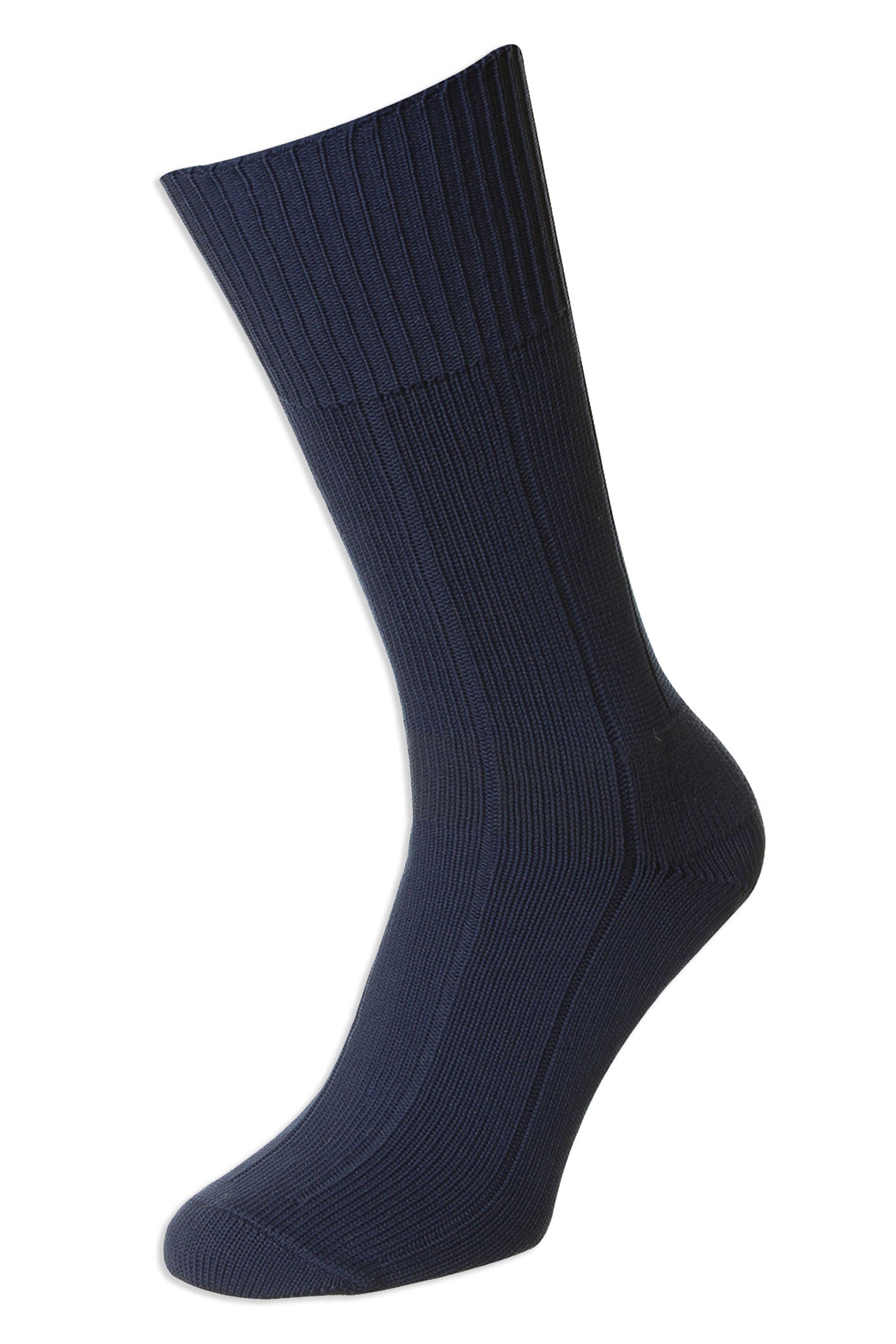 navy HJ Hall Ribbed Pattern Indestructible Sock 