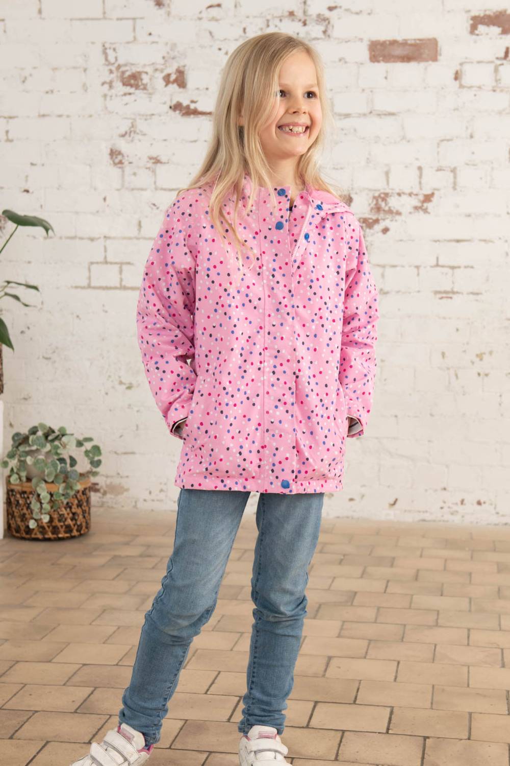 Lighthouse Girls Olivia Waterproof Jacket in Butterfly Print 