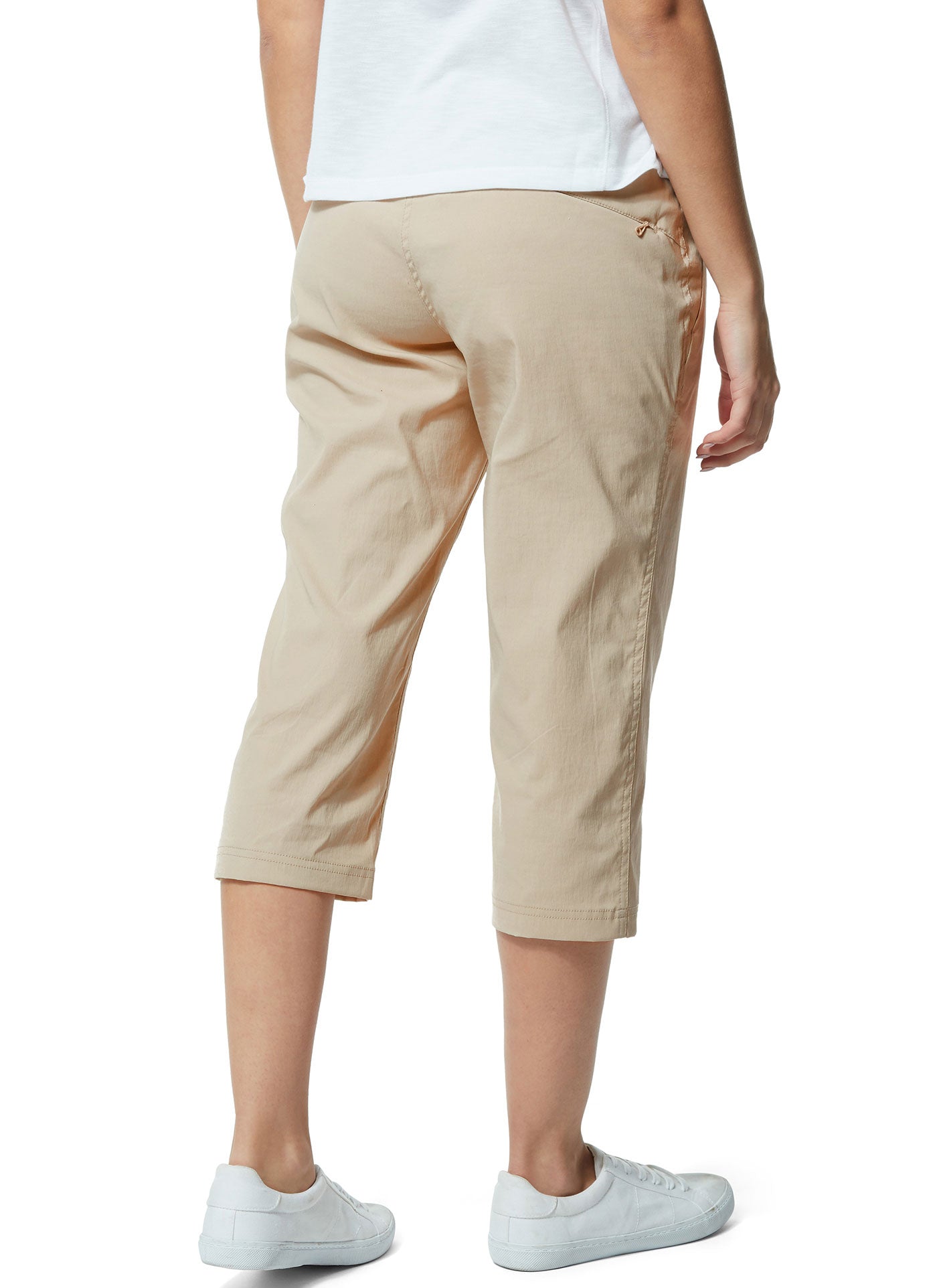 Rear view Craghoppers Kiwi Pro Crop II Trousers in desert sand