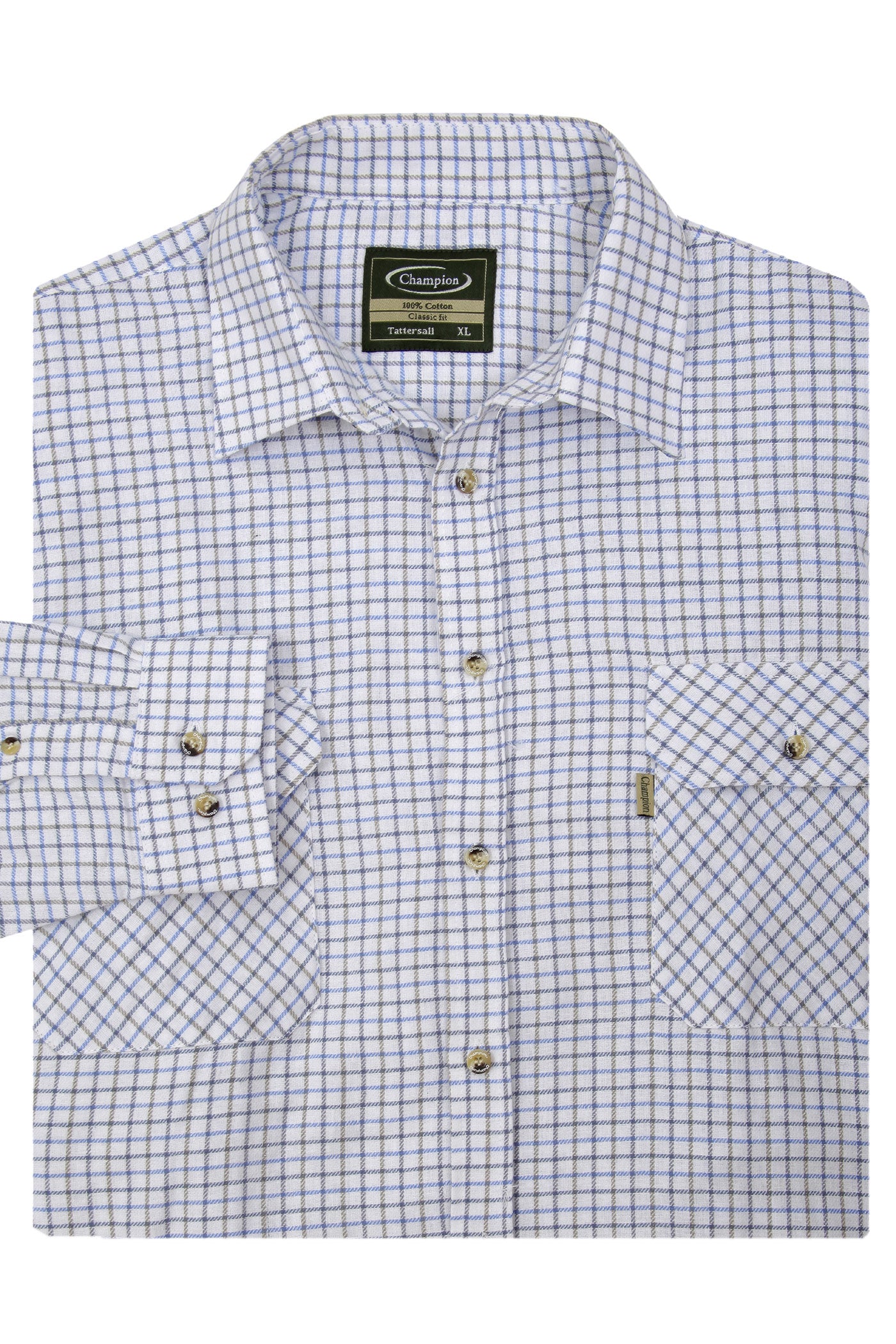 Blue Champion Tattersall Shirt, the classic country check shirt 