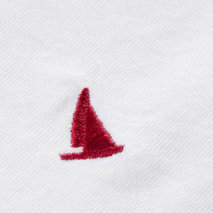 White cotton shirt red logo